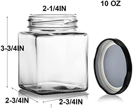 Premium 15-Piece Square Glass Jars for Jam Spices and Crafts