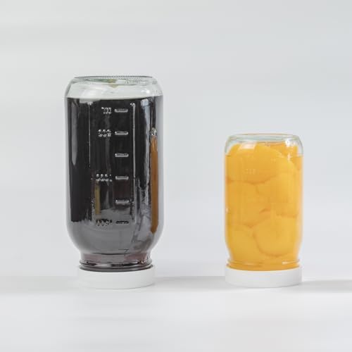 3 Pack 64 oz Clear Wide Mouth Mason Jars with Airtight Lids