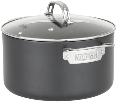 ElevateYourKitchenCookwareSet - 12-Piece Viking Pots Pans with Glass Lids Black