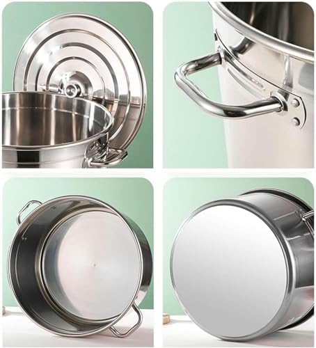 UNbitStainless Steel Pasta Pot 5 Holes with Strainer Basket for Home Kitchen