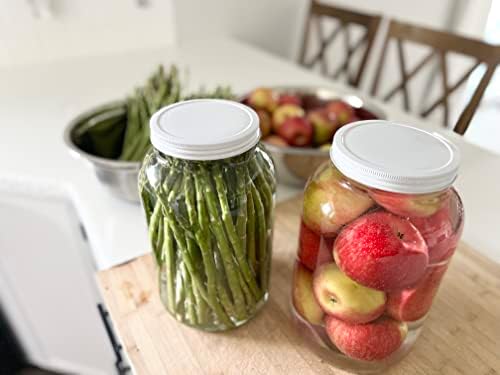 Kitchentoolz 1 Gallon Glass Mason Jars with Metal Airtight Lids 4-Pack