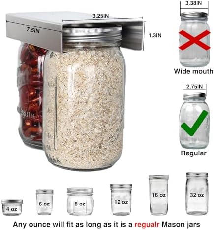 Space-Saving Mason Jar Organizer for Home Kitchen