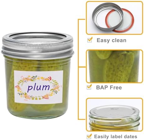 Stylish 6 Oz Mason Jars Set for Kitchen Bathroom Storage