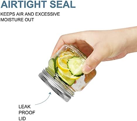CycleMore 24 Pcs 8oz Clear Glass Mason Jars with Silver Lids