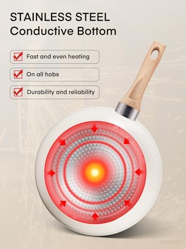 FOHERE 15-Piece Cookware Set Durable Kitchen Cooking Non-Stick Eco-Friendly