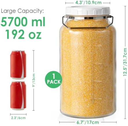 Robust 15 Gallon Glass Jar for Kitchen Storage