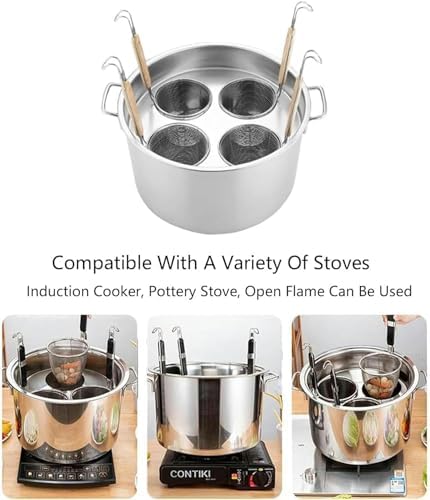 BINGWANG Multipots Pasta Cooker Set with 4 Holes