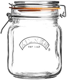 Kilner 1L Glass Preserver Space-Saving Jarnon-reactive food container
