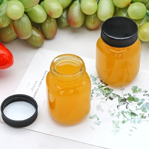 QAPPDA 2oz Mason Jars Set of 48 Glass Spice Jars with Black Lids