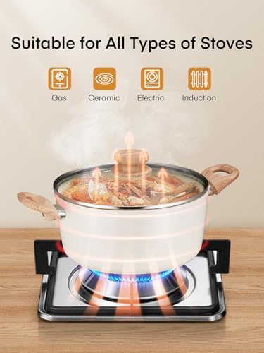 FOHERE 15-Piece Cookware Set Durable Kitchen Cooking Non-Stick Eco-Friendly