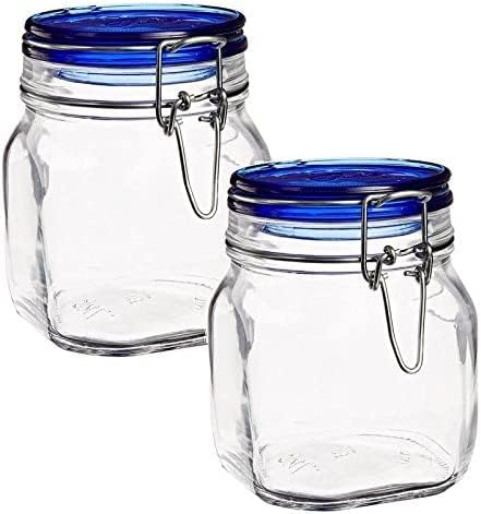 Bormioli Rocco Fido Collection 2 Pack 25 Oz Glass Jars Airtight
