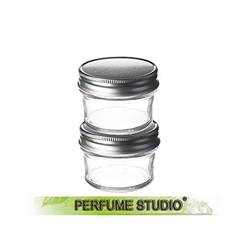 Perfume Studio 2-Pack 4oz Tapered Glass Jars with Silver Lids