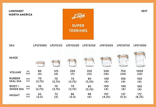 Le Parfait Super Terrine - 500ml Glass Canning Jar with Airtight Seal