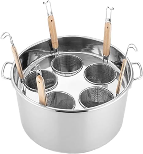 Durable Multi-Purpose Pasta Cooker with Strainer Basket for Home Kitchen