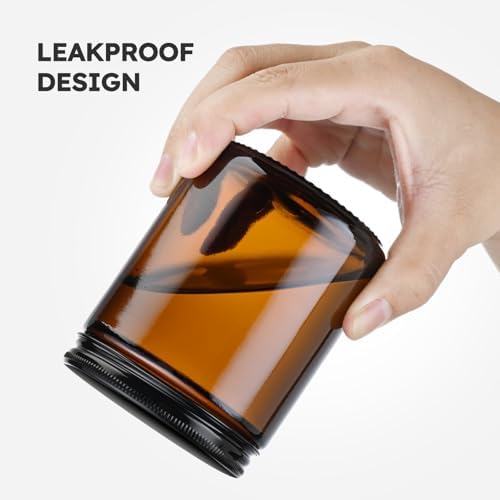 Sleek Durable 8oz Glass Candle Jars with Metal Lids for Samples