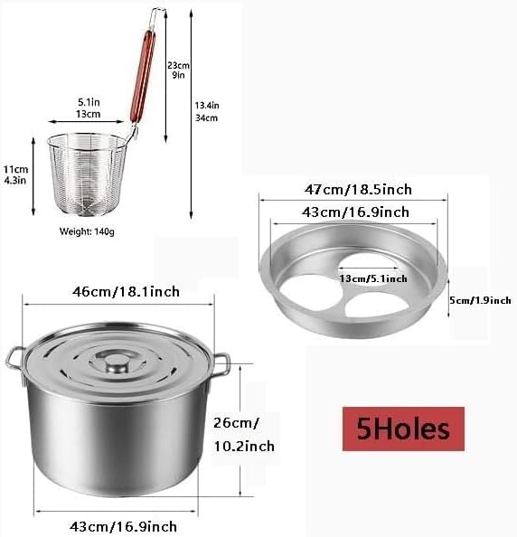 Magnificent 5-Piece Commercial Pasta Pot Set Stainless Steel