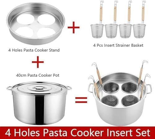 BINGWANG Multipots Pasta Cooker Set with 4 Holes
