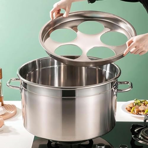 UNbitStainless Steel Pasta Pot 5 Holes with Strainer Basket for Home Kitchen