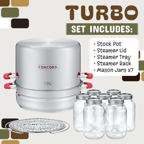 Perfect 20 Quart Stainless Steel Turbo Canner Steamer Set for Home Use