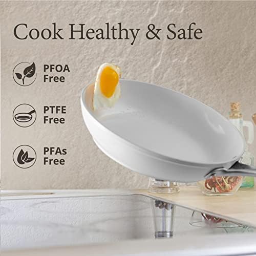 Nonstick Ceramic Cookware Set - 7-Piece Oven Safe All Stovetops Compatible