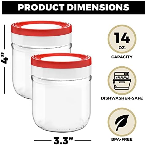 Tribello Airtight 14oz Mason Jars 4-Pack