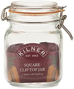 Kilner 1L Glass Preserver Space-Saving Jarnon-reactive food container