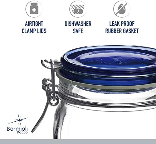 Bormioli Rocco Fido Collection 2 Pack 25 Oz Glass Jars Airtight