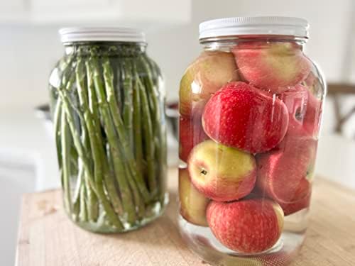 Kitchentoolz 1 Gallon Glass Mason Jars with Metal Airtight Lids 4-Pack
