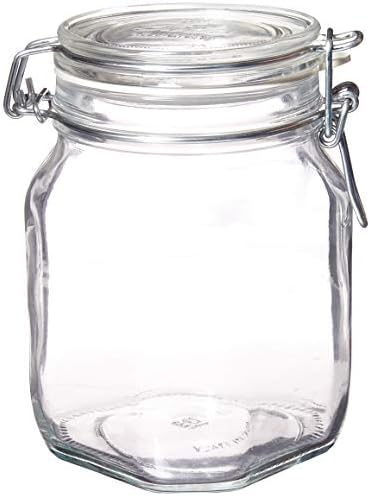 Two 1-Liter Figo Glass Canning Jars