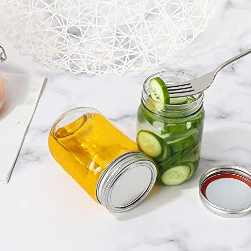 20-Piece 12oz Glass Mason Jars with Silver Lids