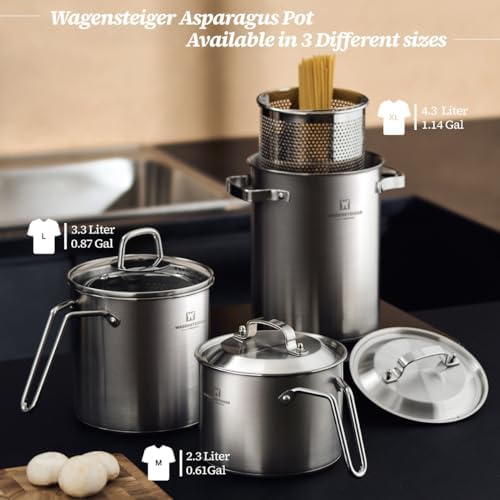 WAGENSTEIGER Premium Stainless Steel Asparagus Steamer with Spaghetti Stovetop Cooker