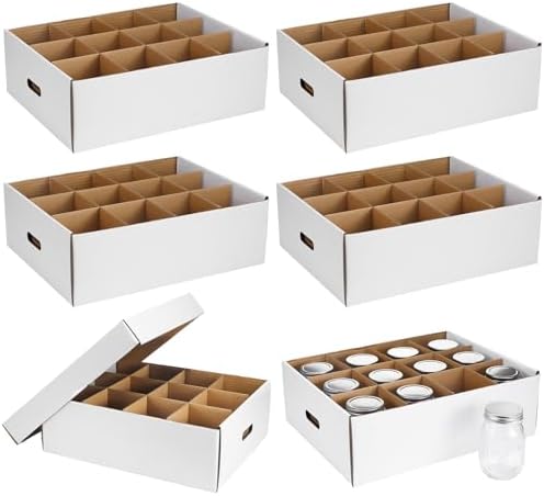 Menkxi 6-Piece Mason Jar Storage Box with Handles