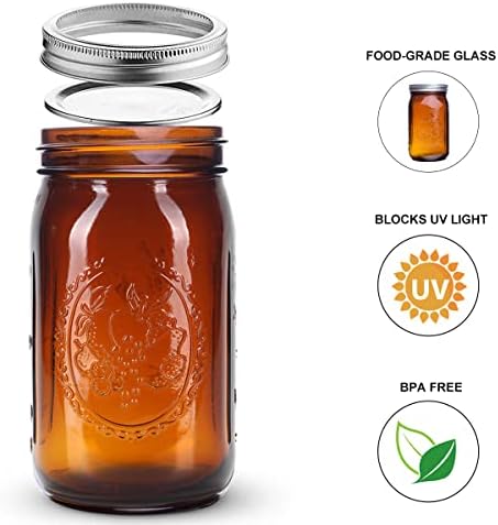 Elegant Glass Mason Jars Perfect for Preservation