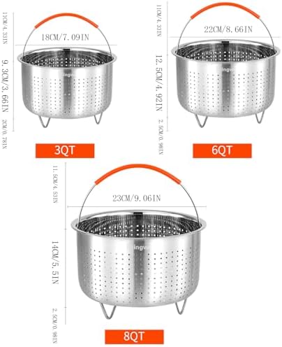 Skingwa 3Qt Stainless Steel Steamer Basket for Instant Pot