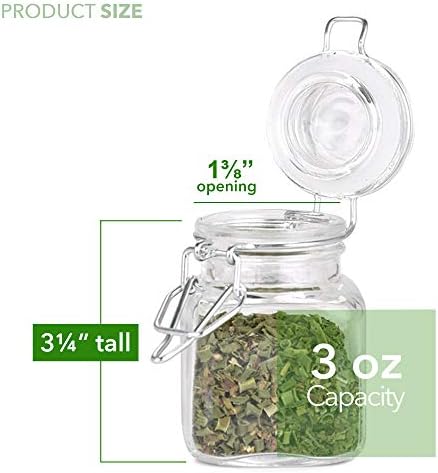 Small Square Glass Jars with Airtight Round Lids 12 Pack