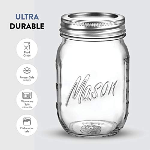 Paksh Novelty Mason Jars 6-Pack 16 oz - Preserve and Style Your Tables