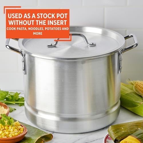 Imusa 16 qt Aluminum Steamer Durable Efficient for Perfect Steam Cooking