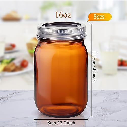 Norme 8-Piece Airtight Glass Mason Jars Set