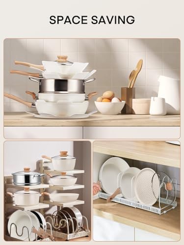 FOHERE 15-Piece Cookware Set Durable Kitchen Cooking Non-Stick Eco-Friendly
