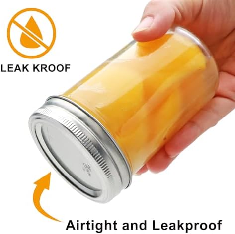 Woaiwoq 8 oz Mason Jars 30 Pack with Airtight Lids