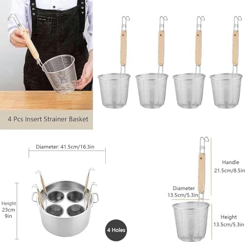 BINGWANG Multipots Pasta Cooker Set with 4 Holes