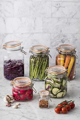 Kilner 1L Glass Preserver Space-Saving Jarnon-reactive food container