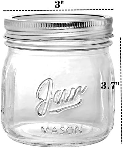Stylish 12-Pack Mason Jars for Jam Preserves Durable Perfect Gift
