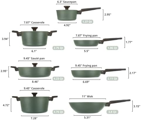 Complete Nonstick Cookware Set for Efficient Cooking