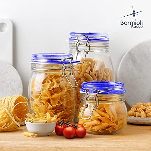 Bormioli Rocco Fido Collection 2 Pack 25 Oz Glass Jars Airtight