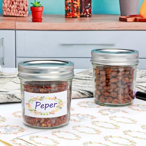 Stylish 6 Oz Mason Jars Set for Kitchen Bathroom Storage