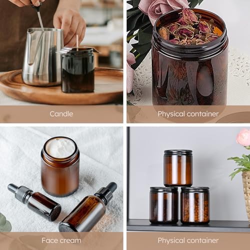 Sleek Durable 8oz Glass Candle Jars with Metal Lids for Samples