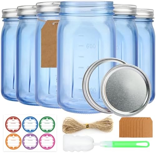 Sturdy 6-Pack Mason Jars for Fermenting Storing