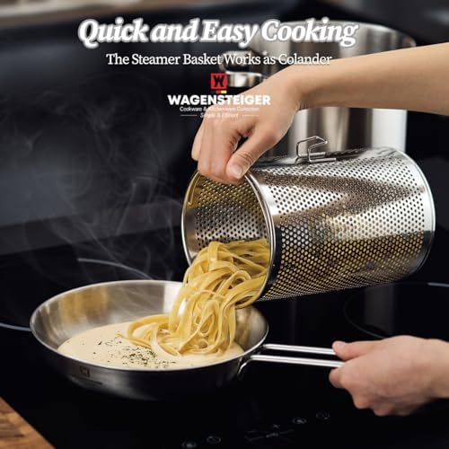 WAGENSTEIGER Premium Stainless Steel Asparagus Steamer with Spaghetti Stovetop Cooker