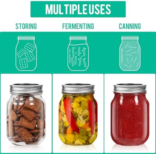 CAKKVDE Mason Jars 16oz